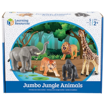 Learning Resources Jumbo Jungle Animals, 5 Pieces 0693